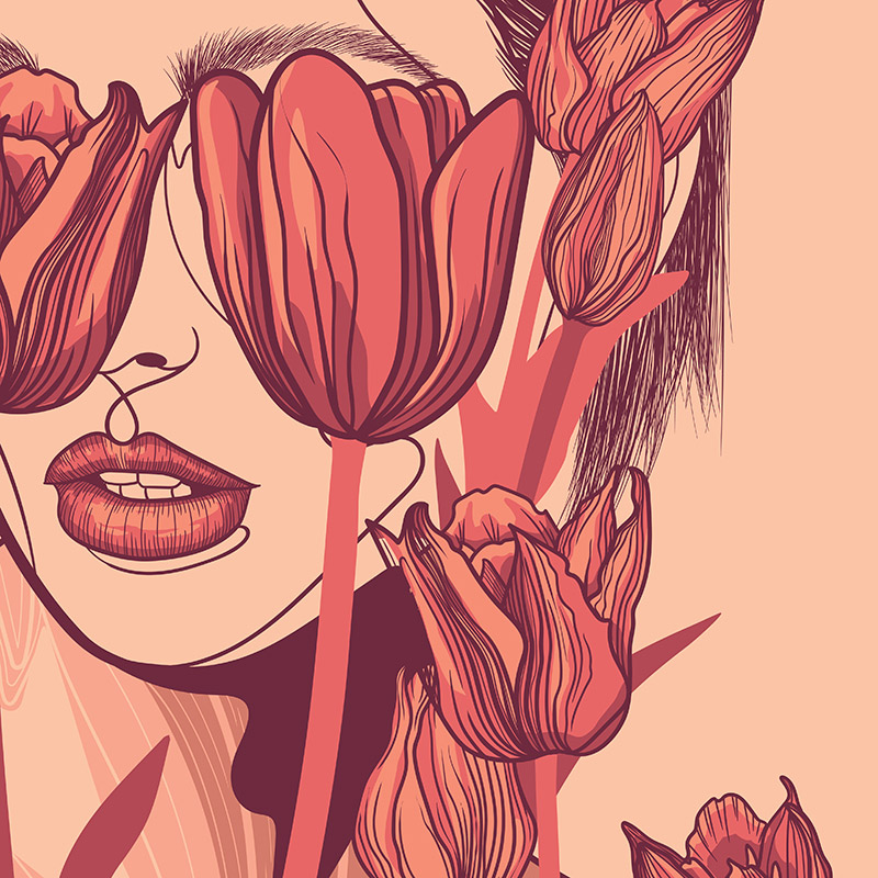 Flower Art Print - Tulips Woman - Image 4