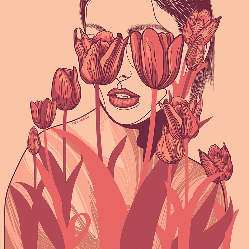 Flower Art Print - Tulips Woman - Image 5